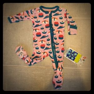 Kickee Pants girls footie with zipper 0-3 months